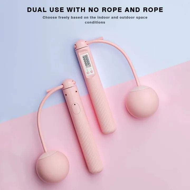 Cordless Weighted Skipping Rope – Digital Counter Portable Fitness Equipment