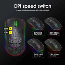 Ultralight Wireless Gaming Mouse – 2.4G Honeycomb RGB Mouse with 6 Programmable Buttons & Adjustable DPI