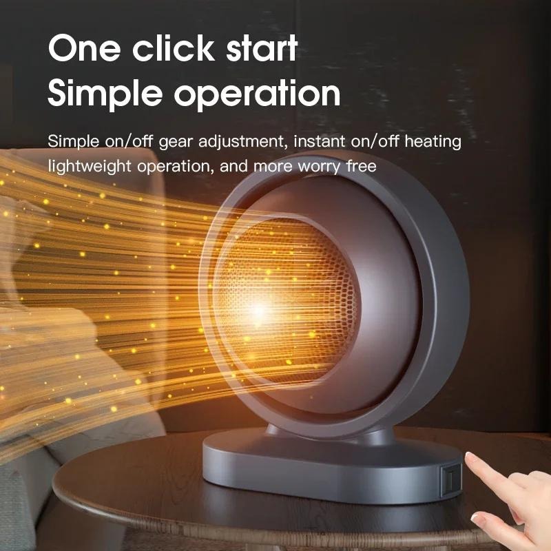 Portable Ceramic Space Heater – 220V Quiet Energy-Efficient Mini Fan Heater