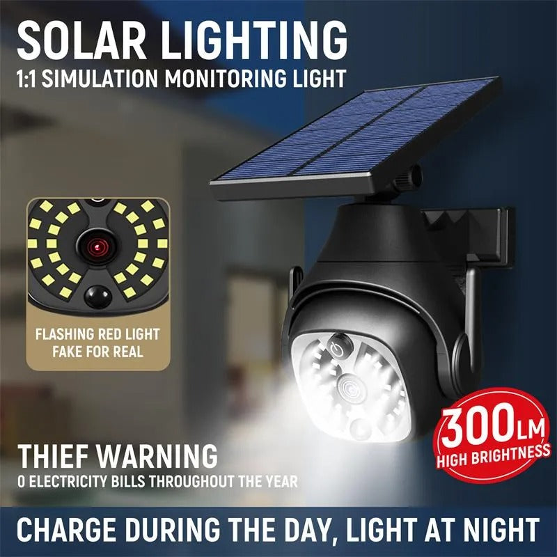 Solar Security Light with Dummy Camera – Motion Sensor Waterproof Outdoor Safety Light