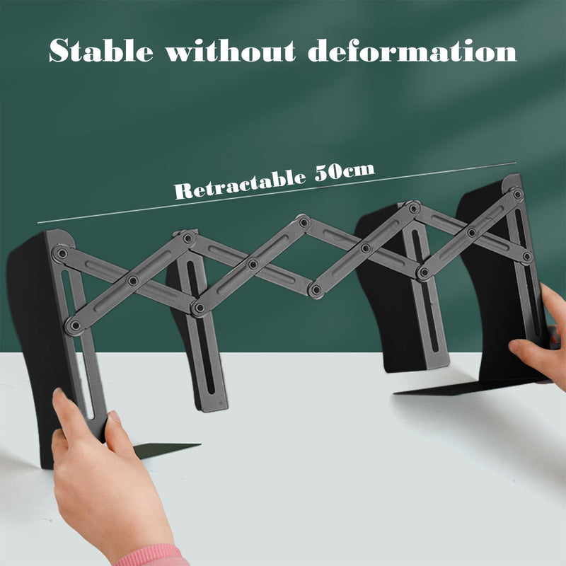Adjustable Metal Bookshelf – Non-Slip Desk Organizer for Home or Office