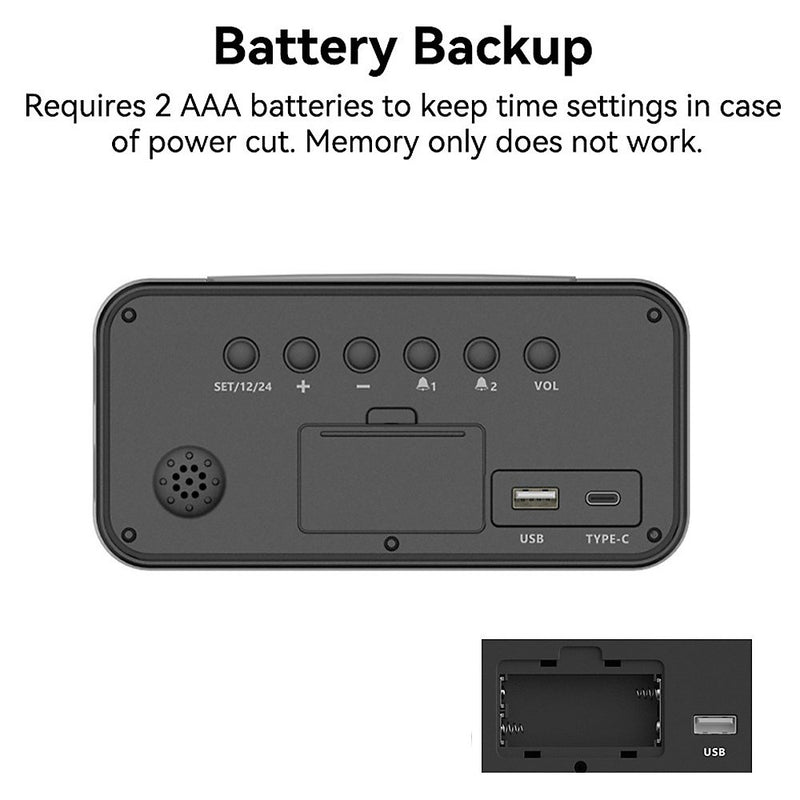 Vibrating Alarm Clock – Loud Bed Shaker Large Display for Heavy Sleepers & Hearing Impaired