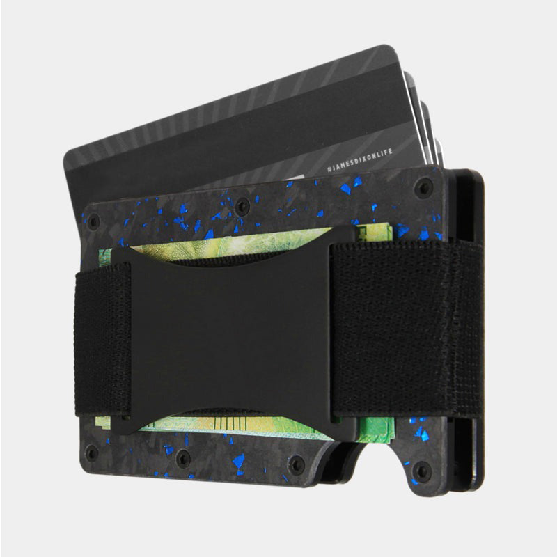 Minimalist Metal Wallet with Money Clip - Forged Carbon RFID Card Holder