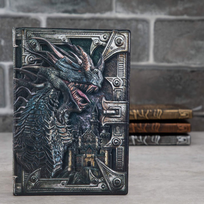 Dungeons and Dragons Journal – 400 Page Leather Notebook with 3D Dragon Design