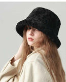 Women’s Faux Fur Bucket Hat – Warm Fuzzy Basin Hat for Cold Weather