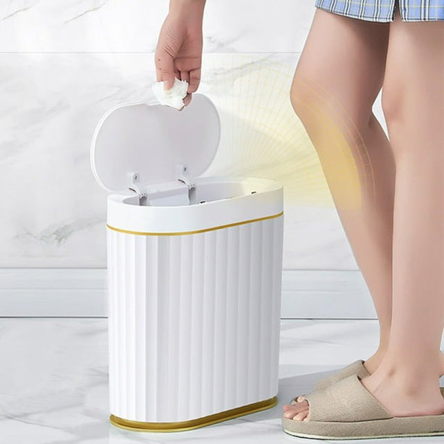 Smart Bathroom Trash Bin – Waterproof 7L Slim Motion Sensor Bin with Automatic Lid