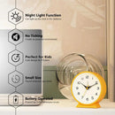 Retro Silent Alarm Clock – Battery-Operated Non-Ticking with Light for Bedroom or Desk