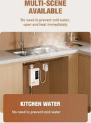 Electric Shower Set 5500W – Tankless Instant Hot Water Heater with Hose Shower Head Inlet Pipe and Thermostatic Valve