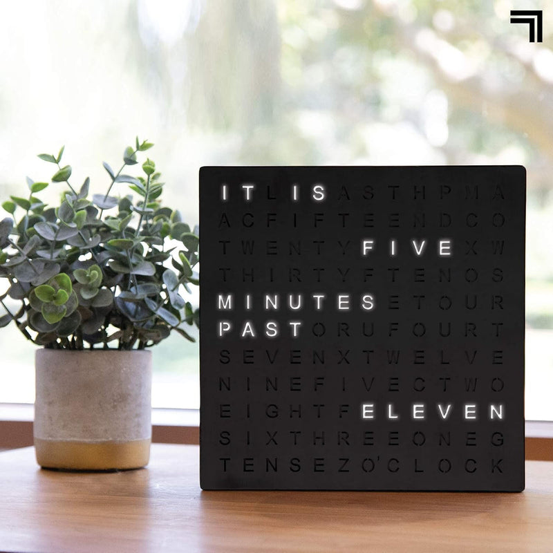 LED Word Clock – Stylish Modern Plug In Desk/Wall Clock