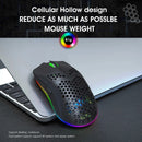 Ultralight Wireless Gaming Mouse – 2.4G Honeycomb RGB Mouse with 6 Programmable Buttons & Adjustable DPI