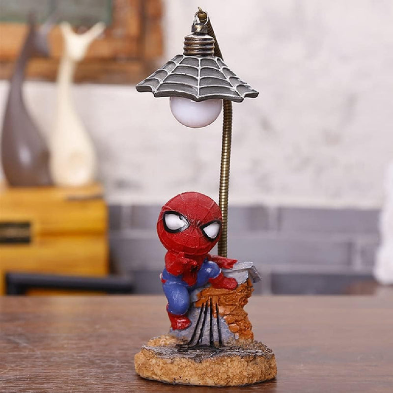 Spiderman Superhero Streetlight LED Desk Lamp – Resin Night Light for Kids