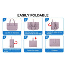 Foldable Tote Bag for Women – Large Waterproof Nylon Travel Shoulder Bag with Zipper