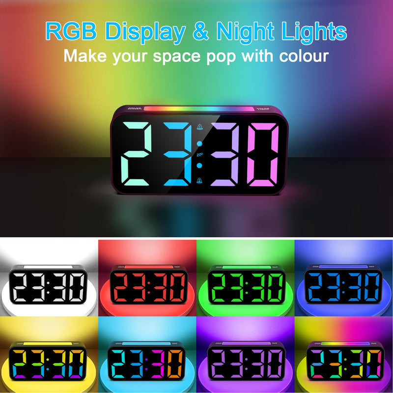 Vibrating Alarm Clock – Loud Bed Shaker Large Display for Heavy Sleepers & Hearing Impaired