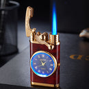 2-in-1 Pocket Lighter with Clock – Refillable Windproof Torch Sturdy Metal Build