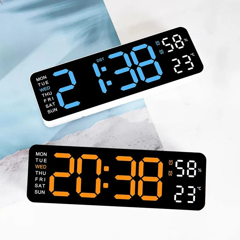 Digital LED Wall Clock 9 inch – Alarm Calendar & Temperature Display for Home or Office
