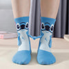 Stitch & Angel Magnetic Couple Socks – Cute Connected Cartoon Crew Socks Three Pack