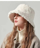 Women’s Faux Fur Bucket Hat – Warm Fuzzy Basin Hat for Cold Weather