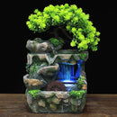 Indoor Water Fountain with LED Lights – Zen Tabletop Décor with Built-in Plant Holder