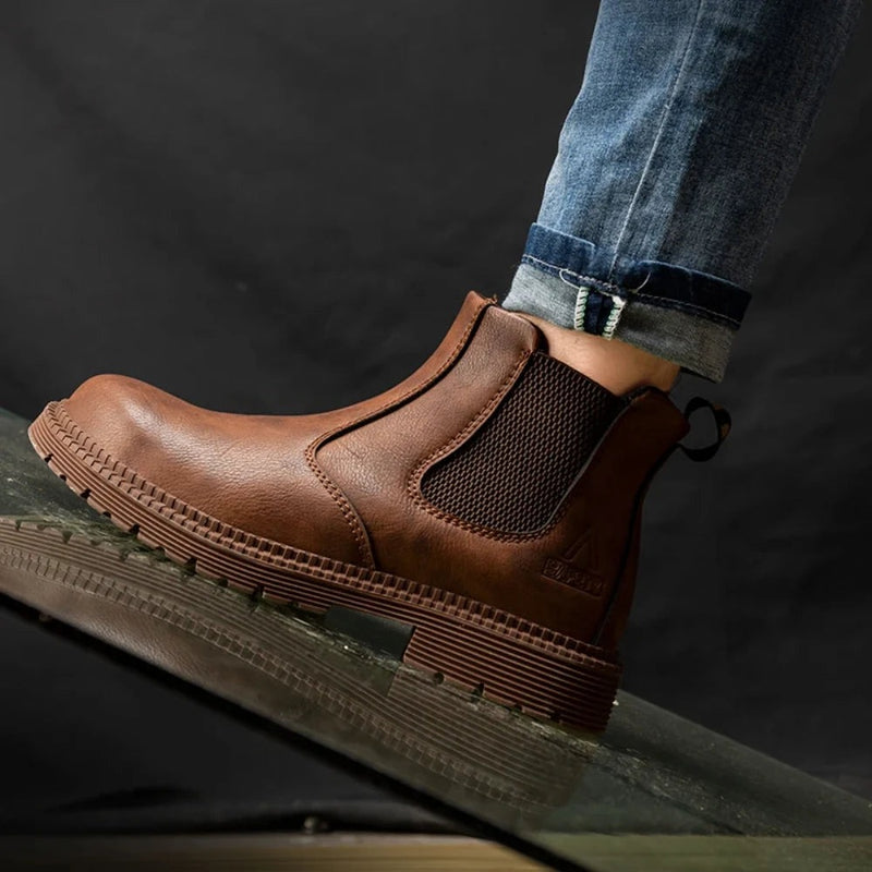 Men’s Safety Dealer Boots –  Non Slip Steel Toe Waterproof Leather Work Boots