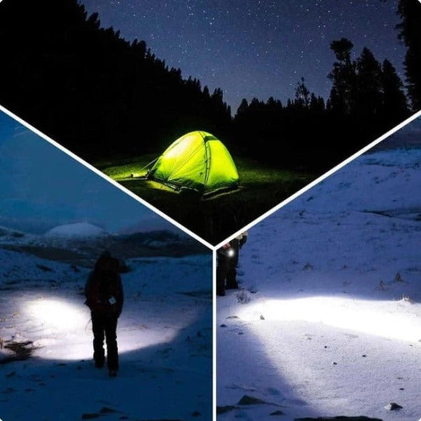 Ultra Bright Rechargeable LED Flashlight– Portable Camping & Work Spotlight with Stand