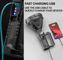 Ultra Bright Rechargeable LED Flashlight– Portable Camping & Work Spotlight with Stand