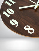 12-Inch Wooden Wall Clock – Glow-in-the-Dark Silent Quartz Movement MDF Background