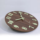 12-Inch Wooden Wall Clock – Glow-in-the-Dark Silent Quartz Movement MDF Background
