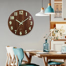 12-Inch Wooden Wall Clock – Glow-in-the-Dark Silent Quartz Movement MDF Background