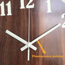 12-Inch Wooden Wall Clock – Glow-in-the-Dark Silent Quartz Movement MDF Background