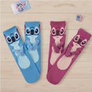 Stitch & Angel Magnetic Couple Socks – Cute Connected Cartoon Crew Socks Three Pack