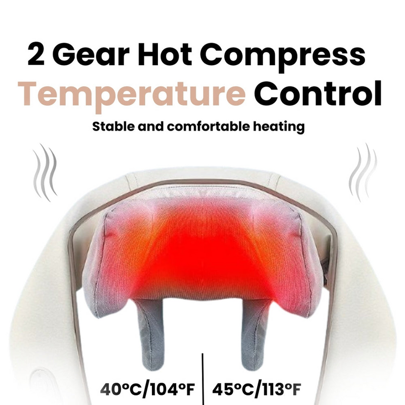 Wireless Shiatsu Neck & Shoulder Massager – Heated Kneading for Relaxing Pain Relief