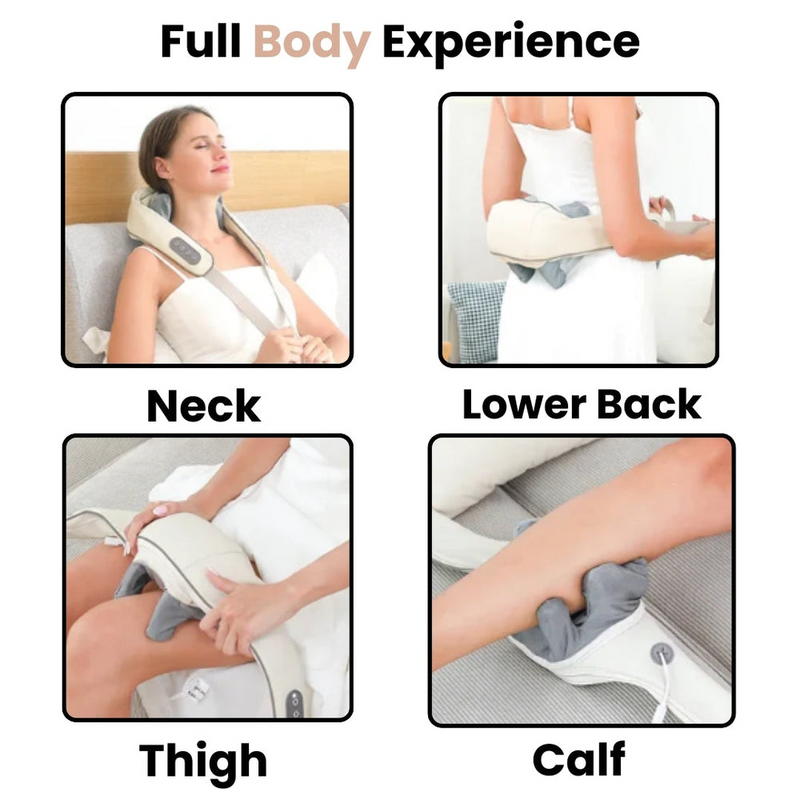 Wireless Shiatsu Neck & Shoulder Massager – Heated Kneading for Relaxing Pain Relief