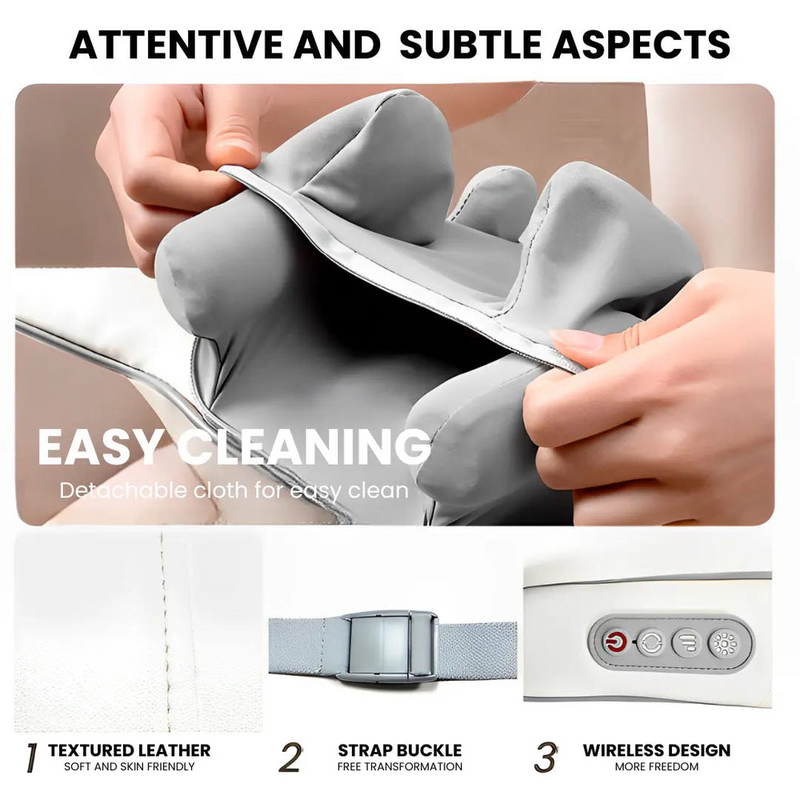 Wireless Shiatsu Neck & Shoulder Massager – Heated Kneading for Relaxing Pain Relief