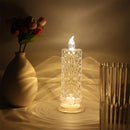 Flameless LED Candle Lights –  Four-Pack Crystal Rose Projection Table Lamp
