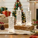 Flameless LED Candle Lights –  Four-Pack Crystal Rose Projection Table Lamp