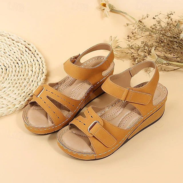 Women’s Summer Wedge Sandals – Elegant Orthopedic Platform Medium Heel