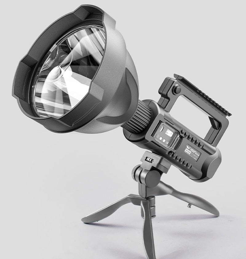 Ultra Bright Rechargeable LED Flashlight– Portable Camping & Work Spotlight with Stand