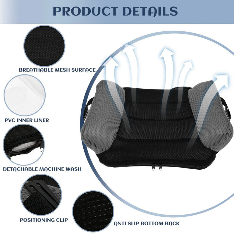 Portable Inflatable Car Booster Seat – Backless Travel Cushion with Buckle & Carry Bag