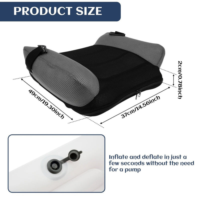 Portable Inflatable Car Booster Seat – Backless Travel Cushion with Buckle & Carry Bag