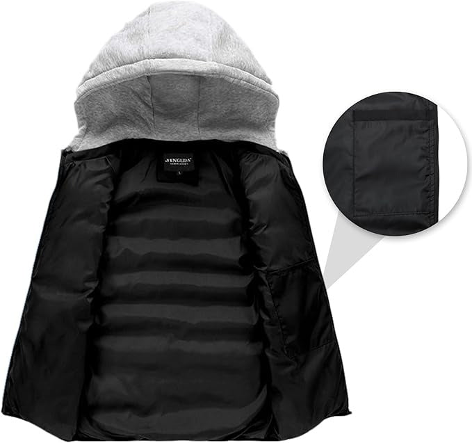 Unisex Winter Padded Body Warmer – Quilted Puffer Gilet with Removable Hood
