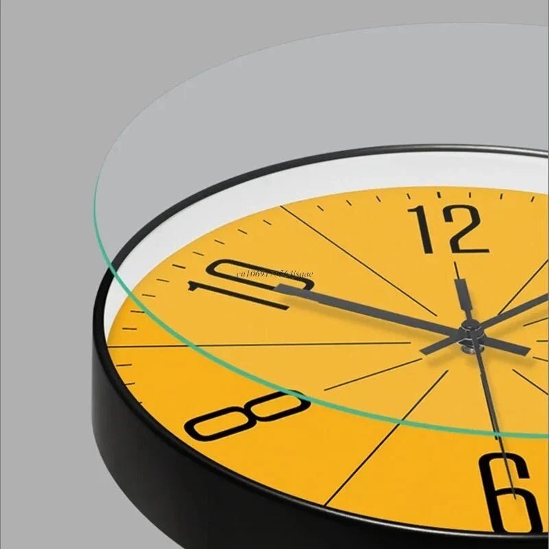 Creative Silent Wall Clock – Yellow Modern Home Décor Stylish & Quiet