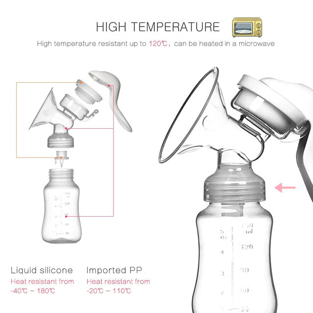 Manual Breast Pump – Lightweight 150ml One-Hand Design for Easy & Comfortable Baby Feeding