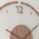 Nordic 14" Wooden Wall Clock – Silent Non-Ticking Modern Scandinavian Design for Home & Office Decor