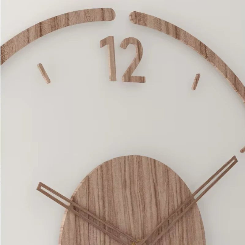Nordic 14" Wooden Wall Clock – Silent Non-Ticking Modern Scandinavian Design for Home & Office Decor