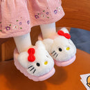 Sanrio Hello Kitty Warm Cotton Slippers – Thick Anti-Slip Indoor Plush Shoes for Kids