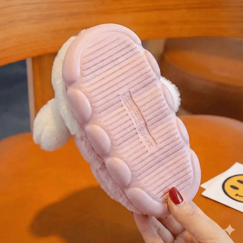 Sanrio Hello Kitty Warm Cotton Slippers – Thick Anti-Slip Indoor Plush Shoes for Kids