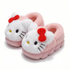 Sanrio Hello Kitty Warm Cotton Slippers – Thick Anti-Slip Indoor Plush Shoes for Kids