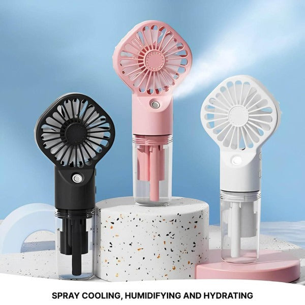 Portable Misting Handheld Fan – 4-Speed Cooling Fan with Water Tank for Indoor & Outdoor Use