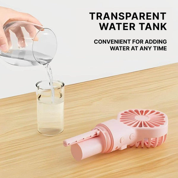 Portable Misting Handheld Fan – 4-Speed Cooling Fan with Water Tank for Indoor & Outdoor Use
