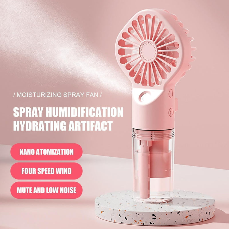 Portable Misting Handheld Fan – 4-Speed Cooling Fan with Water Tank for Indoor & Outdoor Use
